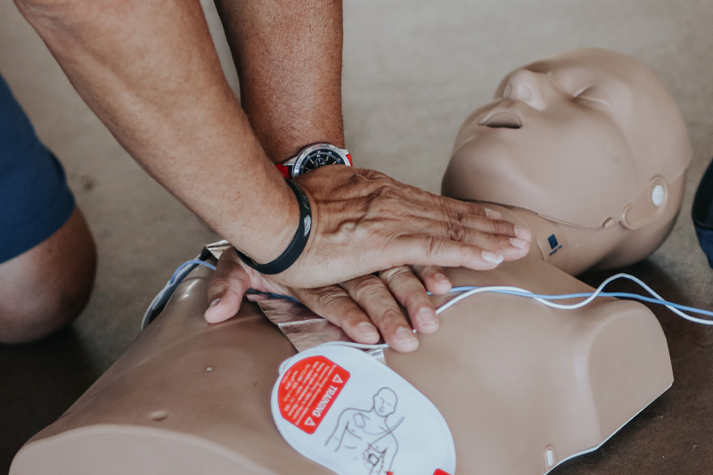 A CPR practice dummy